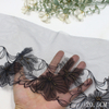 Appliqu&eacute; Lace Trim Manufacturer – 20.5cm Black Floral Tulle Lace for Dress & Lingerie