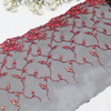 Red Floral Foil Lace Trim Manufacturer – 18cm Embroidered Tulle Lace for Dress & Lingerie