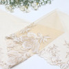 White Floral Embroidered Tulle Lace Trim with Gold Metallic Accents – 19cm Nude Mesh Lace