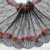 23.5cm Geometric Lace Trim Manufacturer – Black Tulle Lace with Floral Embroidery for Dress & Lingerie