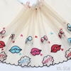 Cartoon Lips & Wink Embroidered Lace Trim – Fun Tulle Lace for Apparel & DIY (Skin Tone Base, 26.5CM)