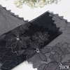 Black Tulle Lace Trim Manufacturer – Silver Metallic Embroidery with Sequin Floral Design
