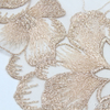 Ginkgo Leaf Embroidered Tulle Lace Trim with Metallic Thread – 22cm Nude Mesh Lace