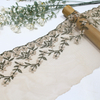 19.5cm Floral Lace Trim Manufacturer – Embroidered Tulle Lace with Vine Pattern for Dress & Bridal