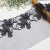Appliqu&eacute; Lace Trim Manufacturer – 20.5cm Black Floral Tulle Lace for Dress & Lingerie