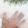 Pink Paisley Embroidered Chemical Lace Trim – 16.5cm Water-Soluble Embroidery Lace