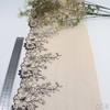 Embroidered Mesh Lace Trim – Vintage Black Floral on Nude Base, 22cm Width
