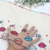 Cartoon Lips & Wink Embroidered Lace Trim – Fun Tulle Lace for Apparel & DIY (Skin Tone Base, 26.5CM)