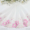 Contrast Sakura Floral Embroidery Lace Trim – 3 Color Options (22.5–23cm Width)