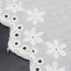 White Eyelet Cotton Lace Trim with Floral Embroidery – 8cm Wide