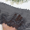 Black Tulle Lace Trim Manufacturer – Silver Metallic Embroidery with Sequin Floral Design