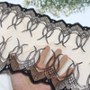 Geometric Lace Trim Manufacturer – 26.5cm Nude Tulle Lace with Line Embroidery for Dress & Lingerie
