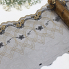 Art Deco Gold Floral & Geometric Embroidered Tulle Lace Trim – 22cm Black Mesh Lace