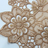 Embroidery Lace Trim – 19cm Width Floral Design with Sequins, Wave Edge