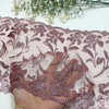 25cm Floral Lace Trim Manufacturer – Embroidered Tulle Lace with Rose Gold Metallic Finish for Bridal & Dress