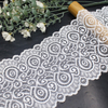Spiral Pattern Stretch Lace Trim – 17.5cm Elastic Lace Manufacturer (White)