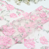 25cm Strawberry Lace Trim Manufacturer – Pink Floral Embroidered White Tulle Lace for Dress & Accessories