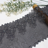 Black Tulle Lace Trim Manufacturer – Silver Metallic Embroidery with Sequin Floral Design