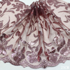25cm Floral Lace Trim Manufacturer – Embroidered Tulle Lace with Rose Gold Metallic Finish for Bridal & Dress