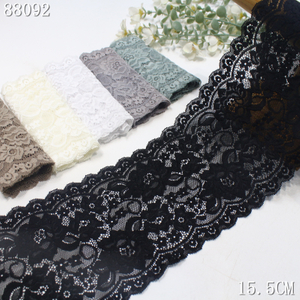 Rose Floral Stretch Lace Trim – Elastic Lace (6 Colors, 14.5–15.5cm)