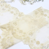 Gold Thread Embroidery Lace Trim on Light Yellow Mesh – 20cm Width