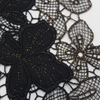 Embroidery Lace Trim – Black Mesh with Metallic Thread Guipure Embroidery, 10 cm Width