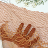 Caramel Vintage Leaf Embroidered Tulle Lace Trim – 23cm Wide