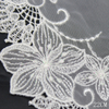 Bridal Lace Trim Manufacturer – 22cm White Tulle Lace with Chemical Lace Floral Embroidery