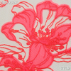 Coral Hibiscus Floral Embroidery Lace Trim – Nude Mesh, 27cm Width