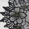 Sequin Guipure Embroidery Lace Trim – Black Fairy Floral Pattern, 21cm Width