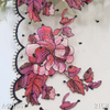 Embroidery Lace Trim – Gradient Rose Pattern on Nude Mesh, 21cm Width
